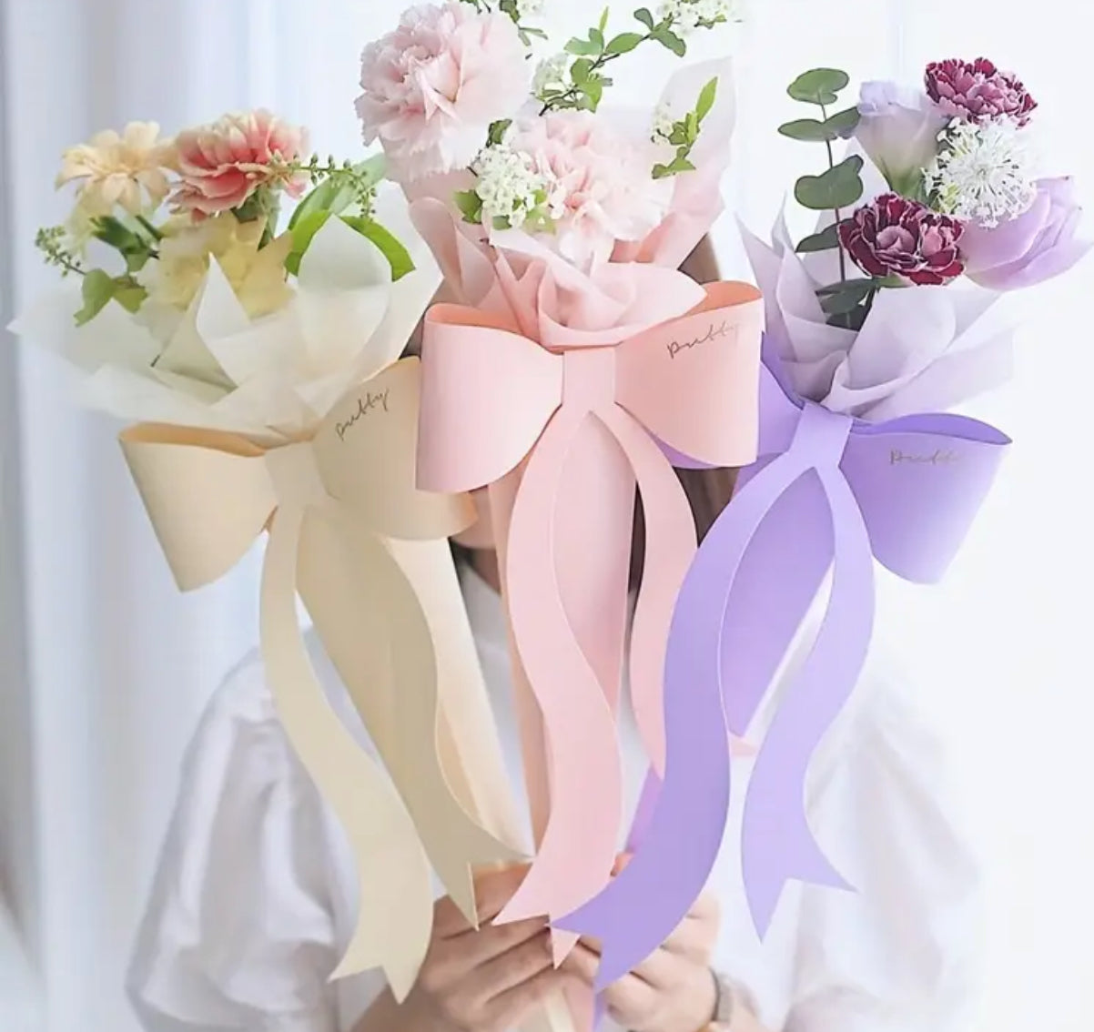 Single Rose & Carnation Bow Arrangement