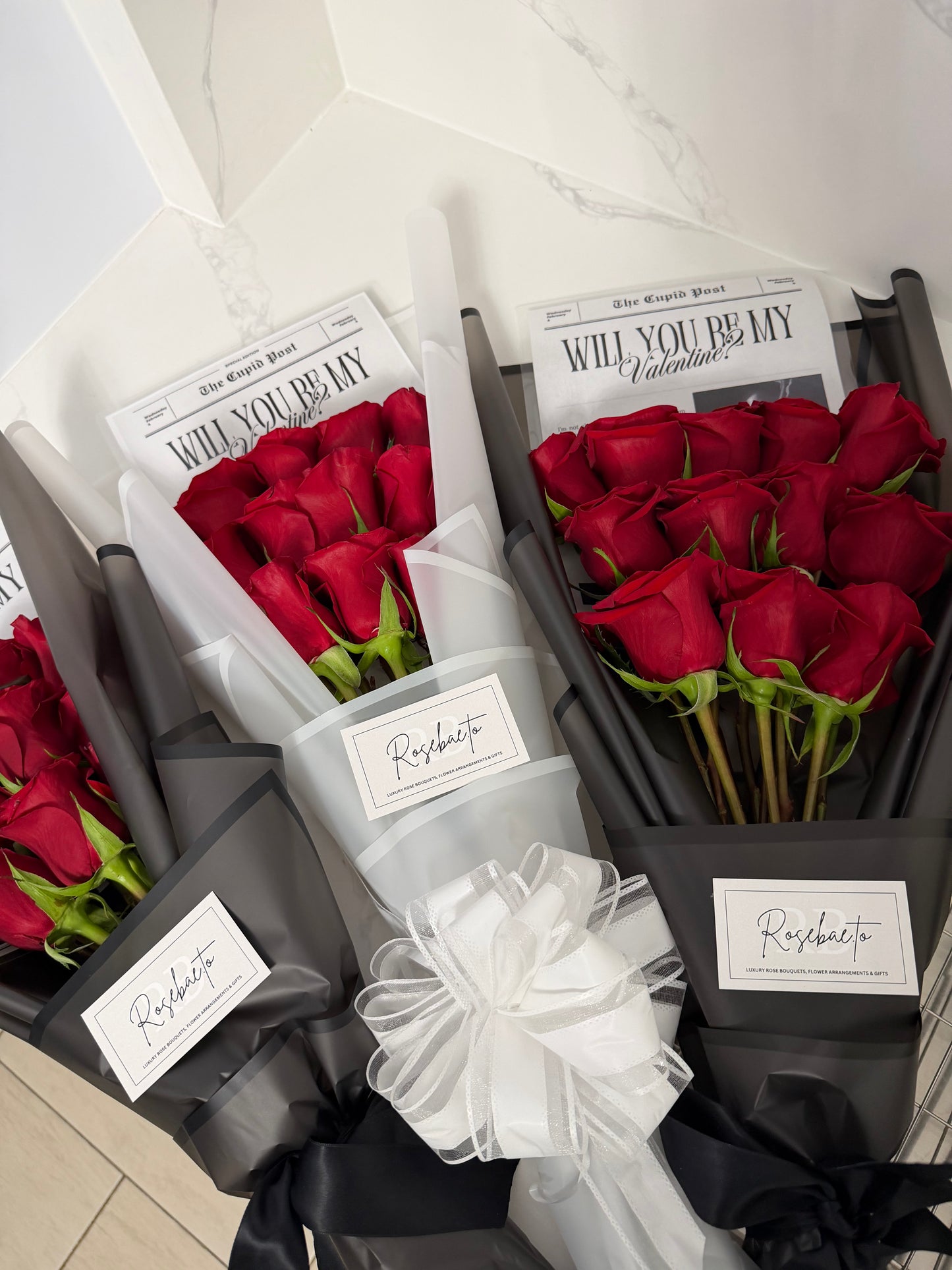 “Custom Newspaper” Dozen Rose Bouquet