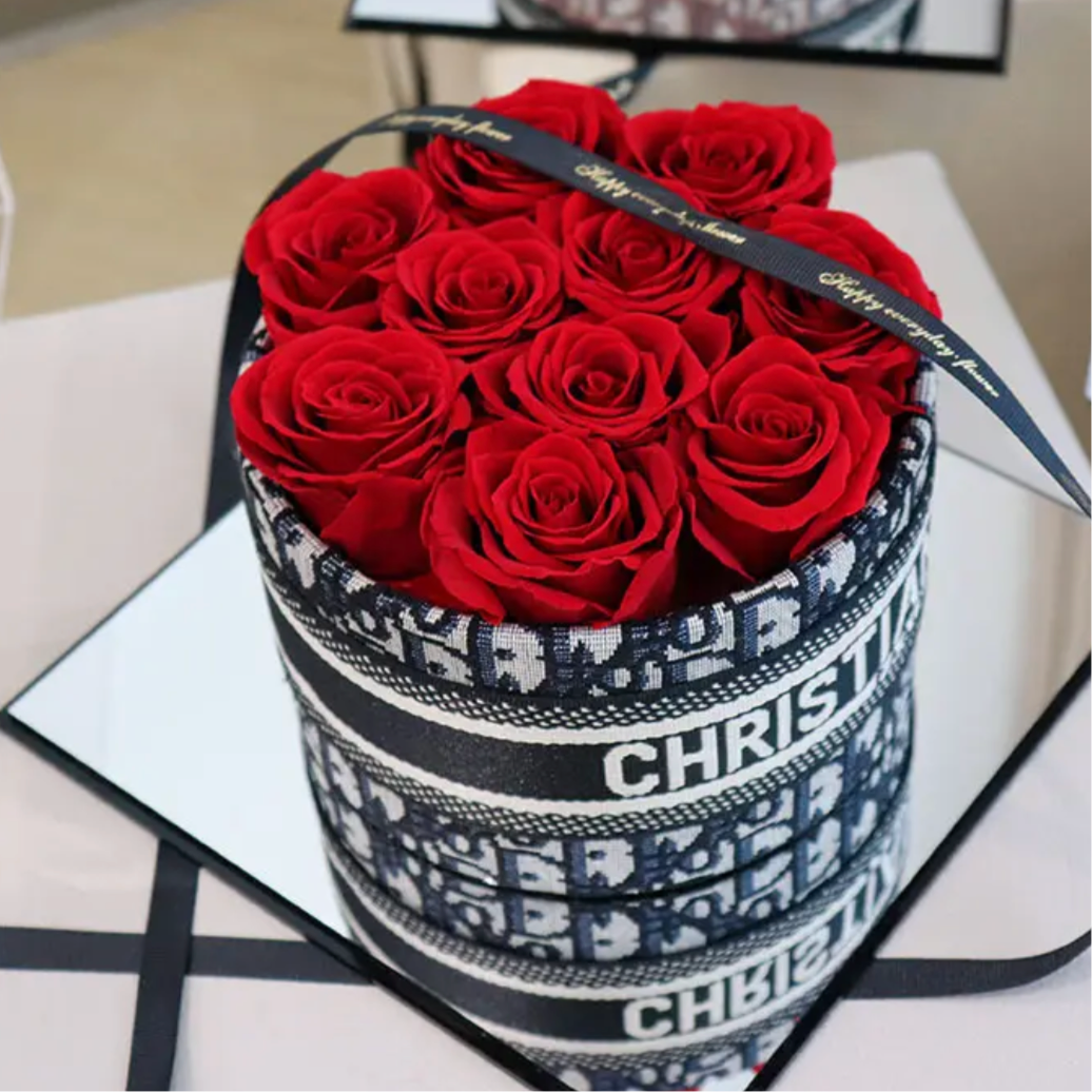 Dior Rose Box with Preserved Roses