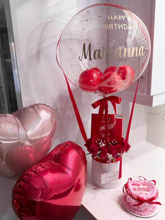 Bubble Balloon with Premium Roses & Chocolates